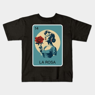 Mexican Lottery La Rosa Rose Game of Mexico Loteria Design Kids T-Shirt